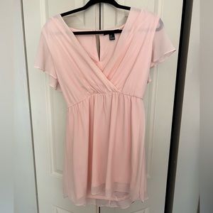 Pink flowy mini dress